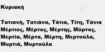 Κυριακή 12 Ιανουαρίου