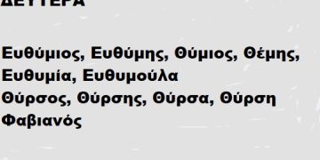 ΔΕΥΤΕΡΑ 20 ΙΑΝΟΥΑΡΙΟΥ