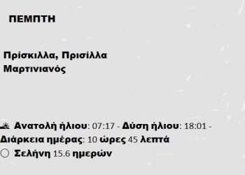 ΠΕΜΠΤΗ 13 Φεβρουαρίου