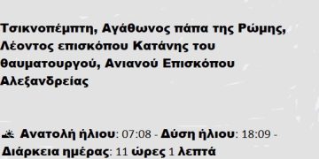 Πέμπτη 20 Φεβρουαρίου