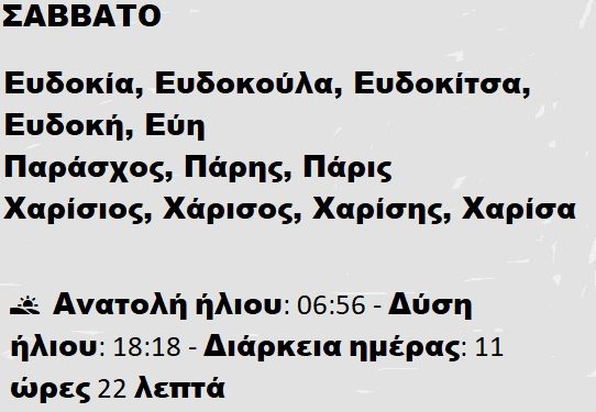 Σάββατο 1 Μαρτίου