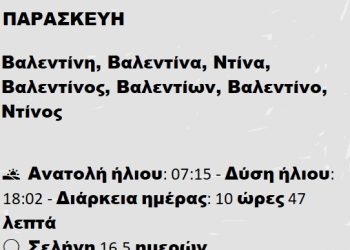 Παρασκευή 14 Φεβρουαρίου