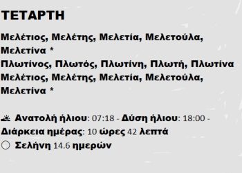 Τετάρτη 12 Φεβρουαρίου