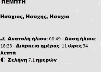 Πέμπτη 06 Μαρτίου