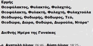 Σάββατο 08 Μαρτίου
