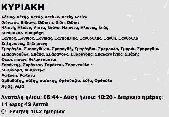 Κυριακή 09 Μάρτιος 2025