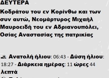 Δευτέρα 10 Μαρτίου 2025