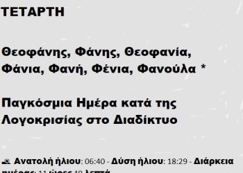 Τετάρτη 12 Μαρτίου 2025