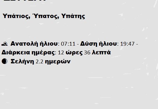 Δευτέρα 31 Μαρτίου 2025