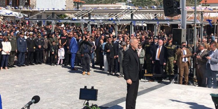 Ο Δήμαρχος Πειραιά Γιάννης Μώραλης στις επετειακές εκδηλώσεις για την 17η Μαρτίου 1821 στην Αρεόπολη Μάνης