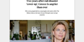 «Θέλω να αποδοθεί δικαιοσύνη»: Καρυστιανού στους Sunday Times – Πίεση στην κυβέρνηση Μητσοτάκη λόγω Τεμπών