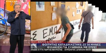 Λαζόπουλος: 14 μήνες φυλακή σε φοιτητή για ένα γκράφιτι και Σεμερτζίδου, «Φραπές» δεν πάνε πουθενά – Αυτό είναι δικαιοσύνη;