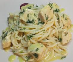 Σπαγγέτι με σάλτσα κρεμας και κοτόπουλο