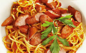  Σπαγγέτι  με  Λουκάνικα