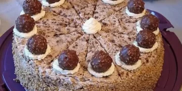 Κέικ Ferrero Rocher  χωρίς ψήσιμο με 1 φύλλο