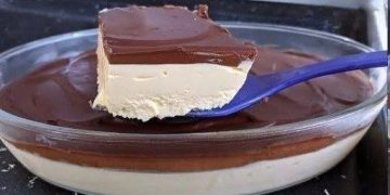 Κρεμώδες επιδόρπιο με γκανάζ σοκολάτας